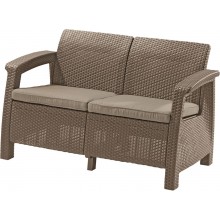 ALLIBERT CORFU LOVE SEAT Pohovka, 128 x 70 x 79cm, capuccino/písková 17197359