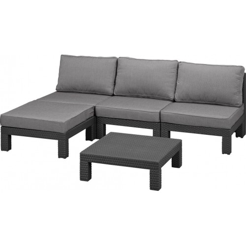 ALLIBERT NEVADA LOW Set zahradní, grafit/šedá 17193926