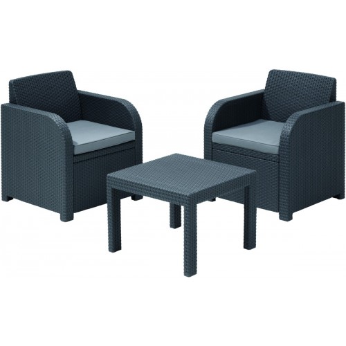 ALLIBERT Balkonový set ALLEGRO - graphite+grey 213783