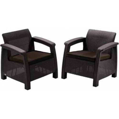 ALLIBERT CORFU DUO Set křeslo 2 ks, hnědá/čokoládová 17197993 ALLIBERT CORFU DUO Set křeslo 2 ks, hnědá/čokoládová 17197993