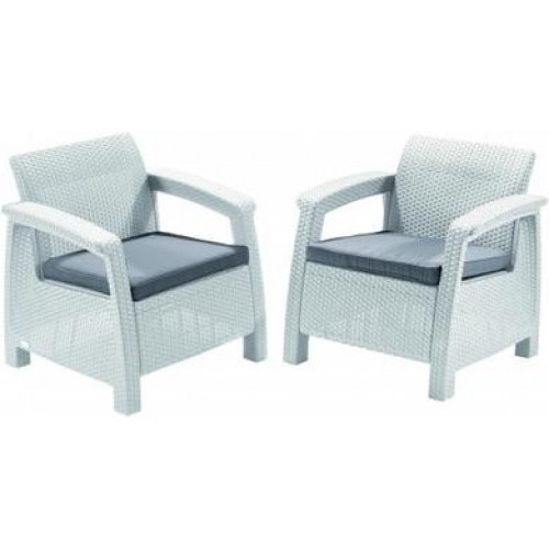 ALLIBERT CORFU DUO Set křeslo 2 ks, bílá/šedá 17197993 ALLIBERT CORFU DUO Set křeslo 2 ks, bílá/šedá 17197993