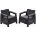 ALLIBERT CORFU DUO SET Křeslo 2 ks, 75 x 70 x 79cm, grafit/šedá 17197993