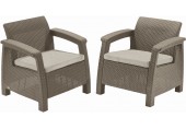 ALLIBERT CORFU DUO SET Křeslo 2 ks, 75 x 70 x 79cm, cappuccino/béžová 17197993