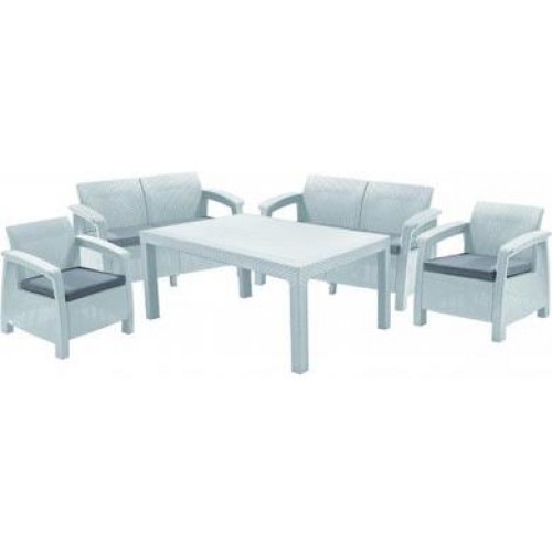 ALLIBERT CORFU FIESTA Set zahradní, bílá/šedá 17198008