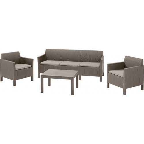 ALLIBERT ORLANDO 3 SEATER Set zahradní, cappuccino/písková 17202802