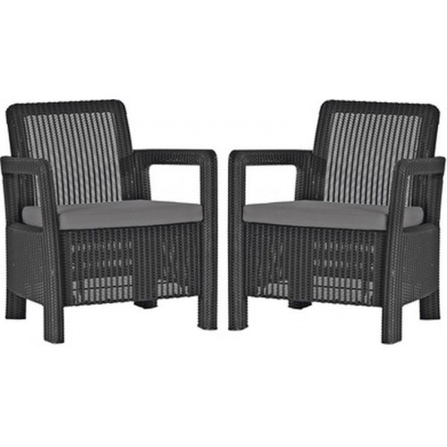 ALLIBERT TARIFA 2x Křeslo zahradní, 71 x 69 x 79cm, grafit/šedá 17203401