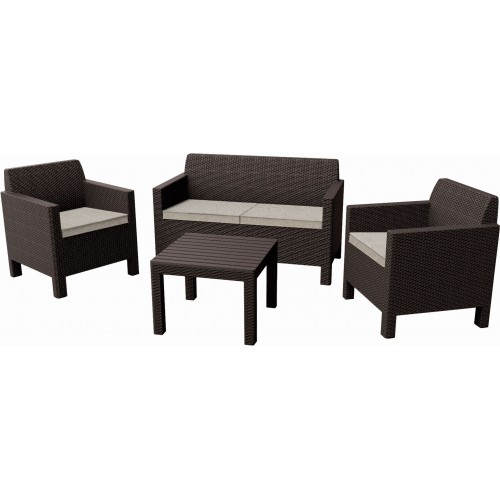 ALLIBERT ORLANDO Set zahradní, hnědá/béžová 17202809