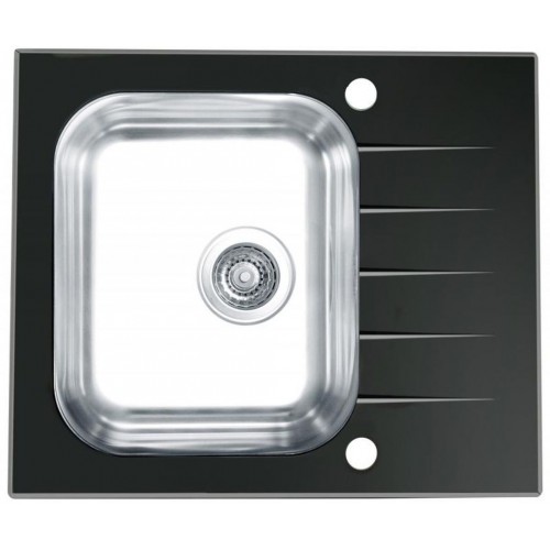 ALVEUS ALTONE 10 kuchyňský dřez, 650 x 500 mm, nerez/sklo, černá 1114557