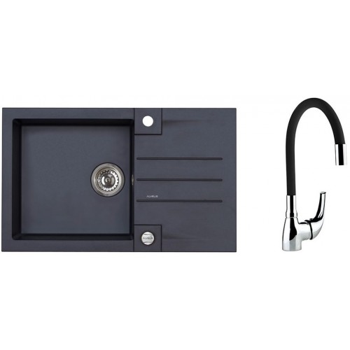 ALVEUS Set ROCK 130 dřez 780x480 mm + baterie SUPPLE, černá