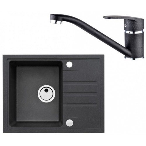 ALVEUS Set INTERMEZZO 30 dřez 620x480 mm + baterie NINA, černá