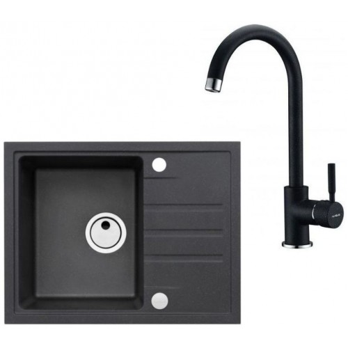 ALVEUS Set INTERMEZZO 30 dřez 620x480 mm + baterie AM 120, černá