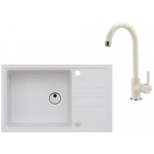 ALVEUS Set INTERMEZZO 130 dřez 780x480 mm + baterie AM 120, bílá