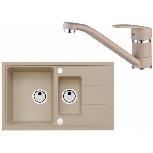 ALVEUS Set INTERMEZZO 70 dřez 780x480 mm + baterie NINA, béžová