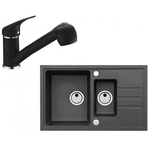 ALVEUS Set INTERMEZZO 70 dřez 780x480 mm + baterie AM 20, černá ALVEUS Set INTERMEZZO 70 dřez 780x480 mm + baterie AM 20, černá