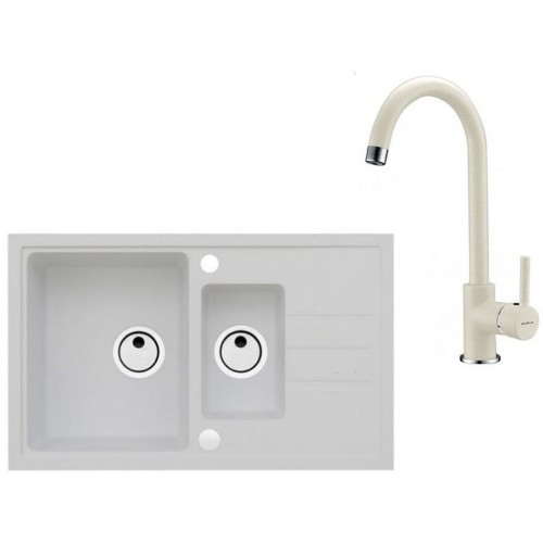 ALVEUS Set INTERMEZZO 70 dřez 780x480 mm + baterie AM 120, bílá