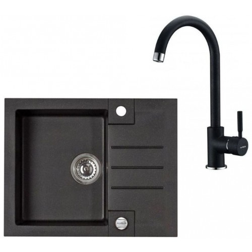 ALVEUS Set ROCK 30 dřez 595x475 mm + baterie AM 120, černá