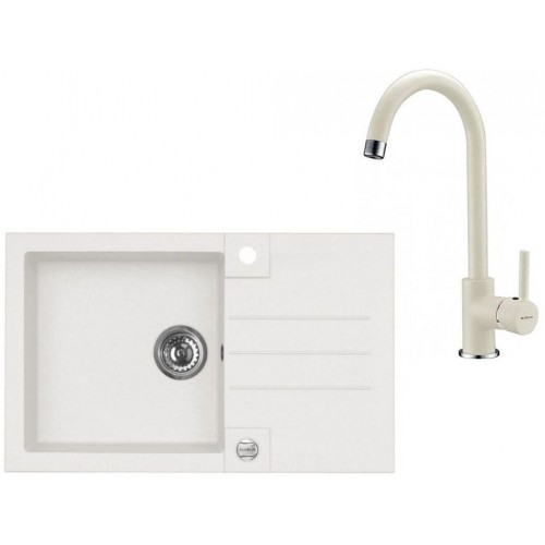 ALVEUS Set ROCK 130 dřez 780x480 mm + baterie AM 120, bílá