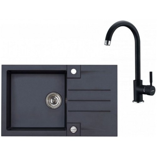 ALVEUS Set ROCK 130 dřez 780x480 mm + baterie AM 120, černá