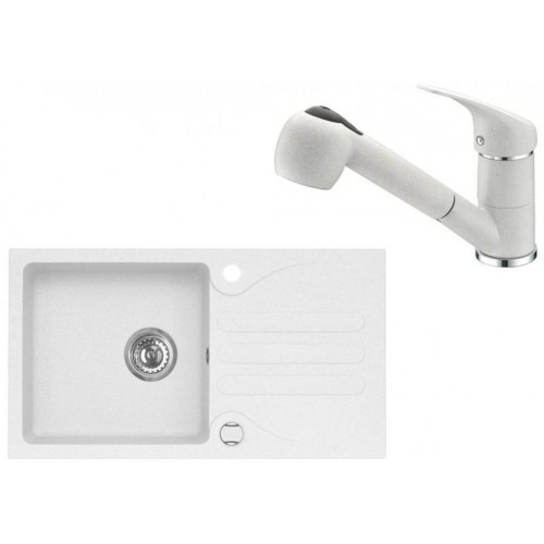 ALVEUS Set GALAPAGOS 30 dřez 770x430 mm + baterie AM 20, bílá