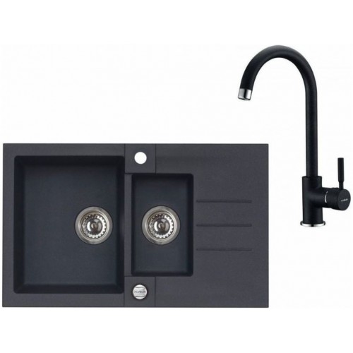 ALVEUS Set ROCK 70 dřez 780x480 mm + baterie AM 120, černá