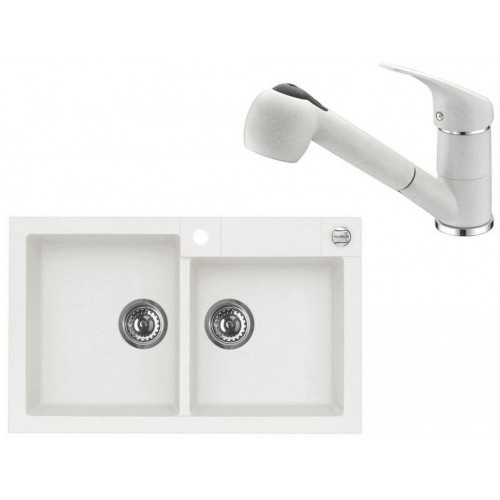 ALVEUS Set ROCK 90 dřez 780x480 mm + baterie AM 20, bílá ALVEUS Set ROCK 90 dřez 780x480 mm + baterie AM 20, bílá