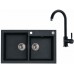 ALVEUS Set ROCK 90 dřez 780x480 mm + baterie AM 120, černá