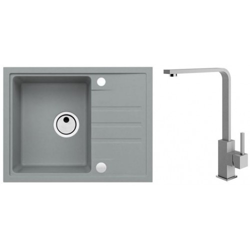 ALVEUS Set INTERMEZZO 30 dřez 620x480 mm + baterie AFRA, beton