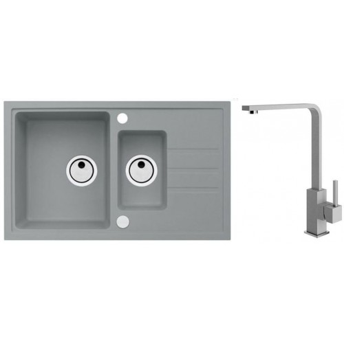 ALVEUS Set INTERMEZZO 70 dřez 780x480 mm + baterie AFRA, beton