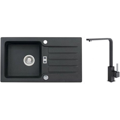 ALVEUS Set NIAGARA 30 dřez 775x430 mm + baterie AFRA, černá