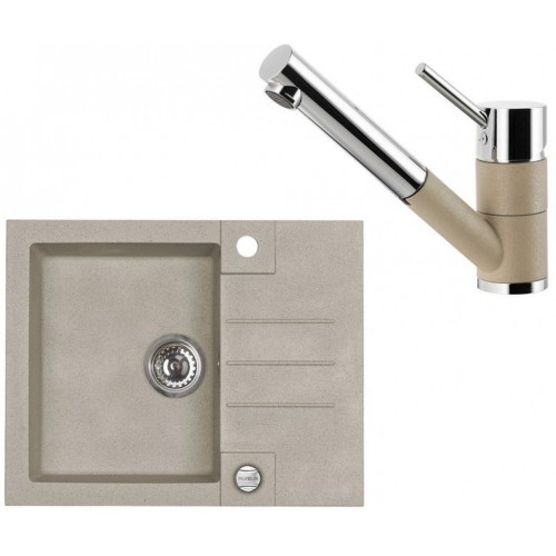 ALVEUS Set ROCK 30 dřez 595x475 mm + baterie AM 100-P, Pebble 02