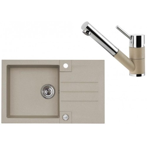 ALVEUS Set ROCK 130 dřez 780x480 mm + baterie AM 100-P, Pebble 02