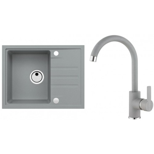 ALVEUS Set INTERMEZZO 30 dřez 620x480 mm + baterie TONIA, beton ALVEUS Set INTERMEZZO 30 dřez 620x480 mm + baterie TONIA, beton