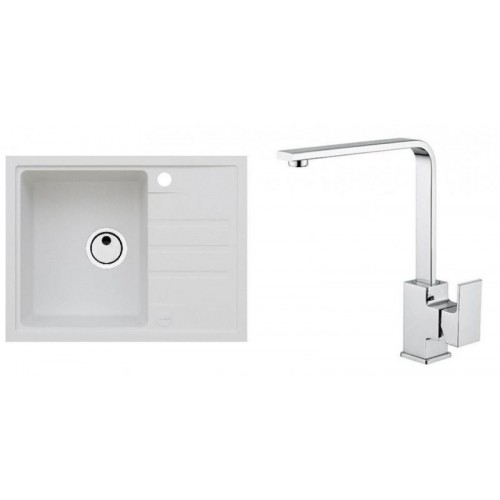 ALVEUS Set INTERMEZZO 30 dřez 620x480 mm + baterie RENO, bílá