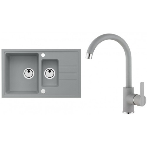 ALVEUS Set INTERMEZZO 70 dřez 780x480 mm + baterie TONIA, beton