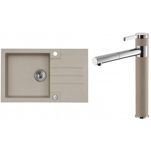 ALVEUS Set ROCK 130 dřez 780x480 mm + baterie ZINA, Pebble 02