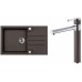 ALVEUS Set ROCK 130 dřez 780x480 mm + baterie ZINA, Chocolate 03