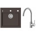 ALVEUS Set FORMIC 20 dřez 520x510 mm + baterie ELZA, Chocolate 03 + kartáčovaná ocel