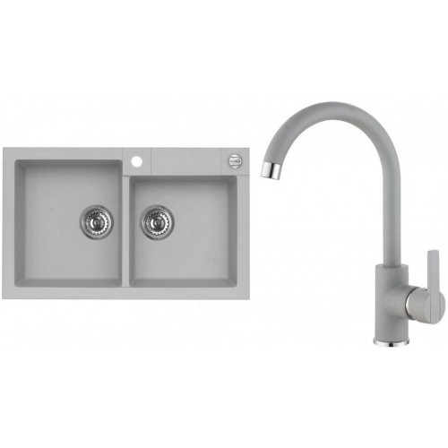 ALVEUS Set ROCK 90 dřez 780x480 mm + baterie TONIA, beton