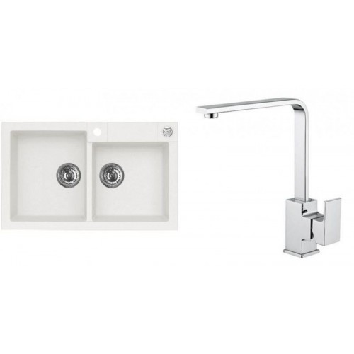 ALVEUS Set ROCK 90 dřez 780x480 mm + baterie RENO, bílá ALVEUS Set ROCK 90 dřez 780x480 mm + baterie RENO, bílá