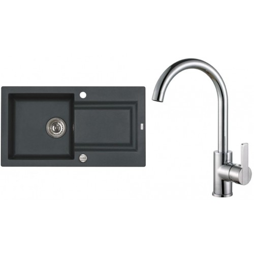 ALVEUS Set FALCON 30 dřez 780x435 mm + baterie TONIA, černá + chrom