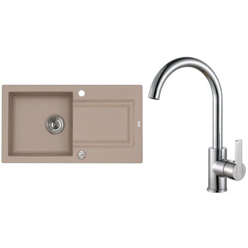 ALVEUS Set FALCON 30 dřez 780x435 mm + baterie TONIA, béžová + chrom ALVEUS Set FALCON 30 dřez 780x435 mm + baterie TONIA, béžová + chrom