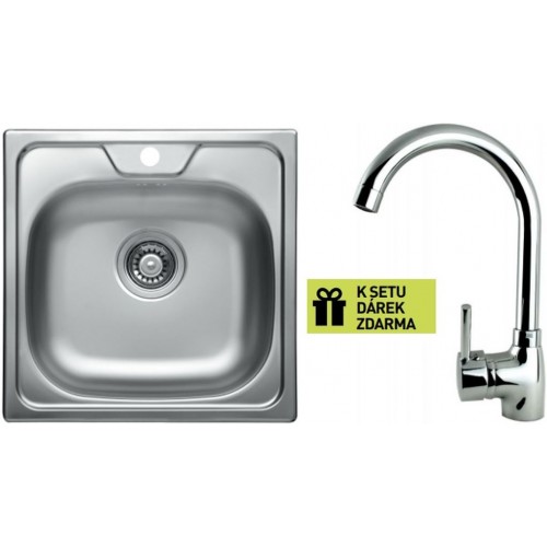 ALVEUS set dřez Allux 70 nerez + baterie Betty chrom + dárek