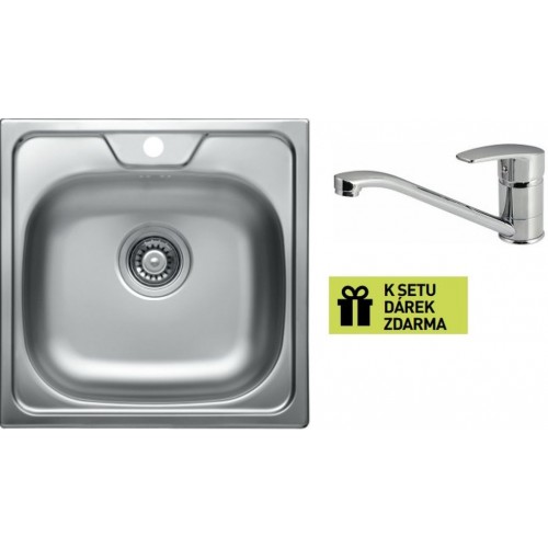ALVEUS set dřez Allux 70 nerez + baterie Riviera X chrom + dárek