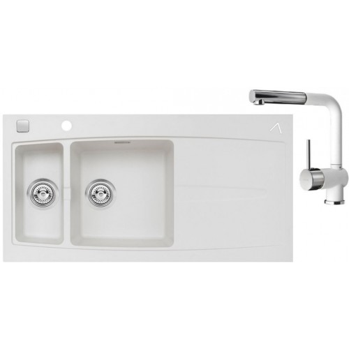 ALVEUS set dřez Apelles pearl + baterie AM 90-P pearl