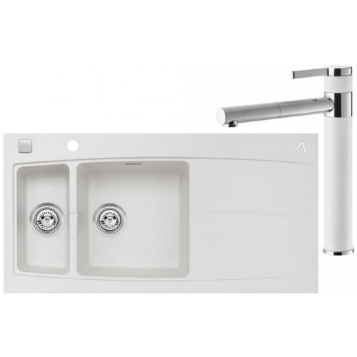 ALVEUS set dřez Apelles 70 pearl + baterie Zina pearl