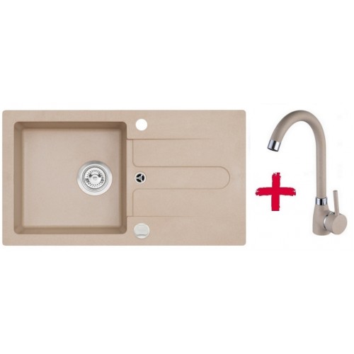 ALVEUS set dřez granitový Cortina 110 béžová + baterie Betty béžová