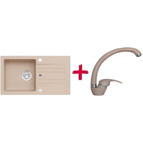 ALVEUS set dřez granitový Cortina 140 béžový + baterie AM80 béžová ALVEUS set dřez granitový Cortina 140 béžový + baterie AM80 béžová