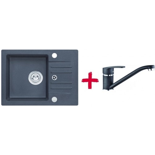 ALVEUS set dřez granitový Cortina 40 černý + baterie Milena černá ALVEUS set dřez granitový Cortina 40 černý + baterie Milena černá