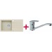 ALVEUS set dřez granitový Cortina 70 béžový + baterie Milena SAT