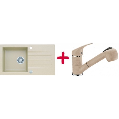 ALVEUS set dřez granitový Cortina 70 béžový + baterie Bora Bora béžová ALVEUS set dřez granitový Cortina 70 béžový + baterie Bora Bora béžová